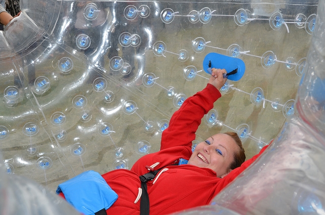  Harness inside the zorbing ball 